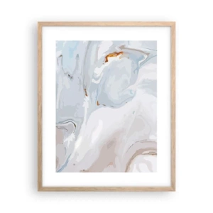 Plakat i ramme af lyst egetræ - Hvid opløftet - 40x50 cm