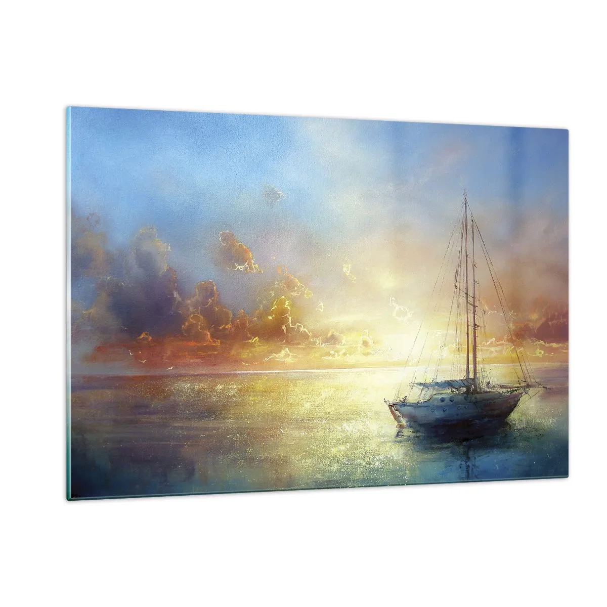Billede på glas - I en gylden bugt - 120x80 cm