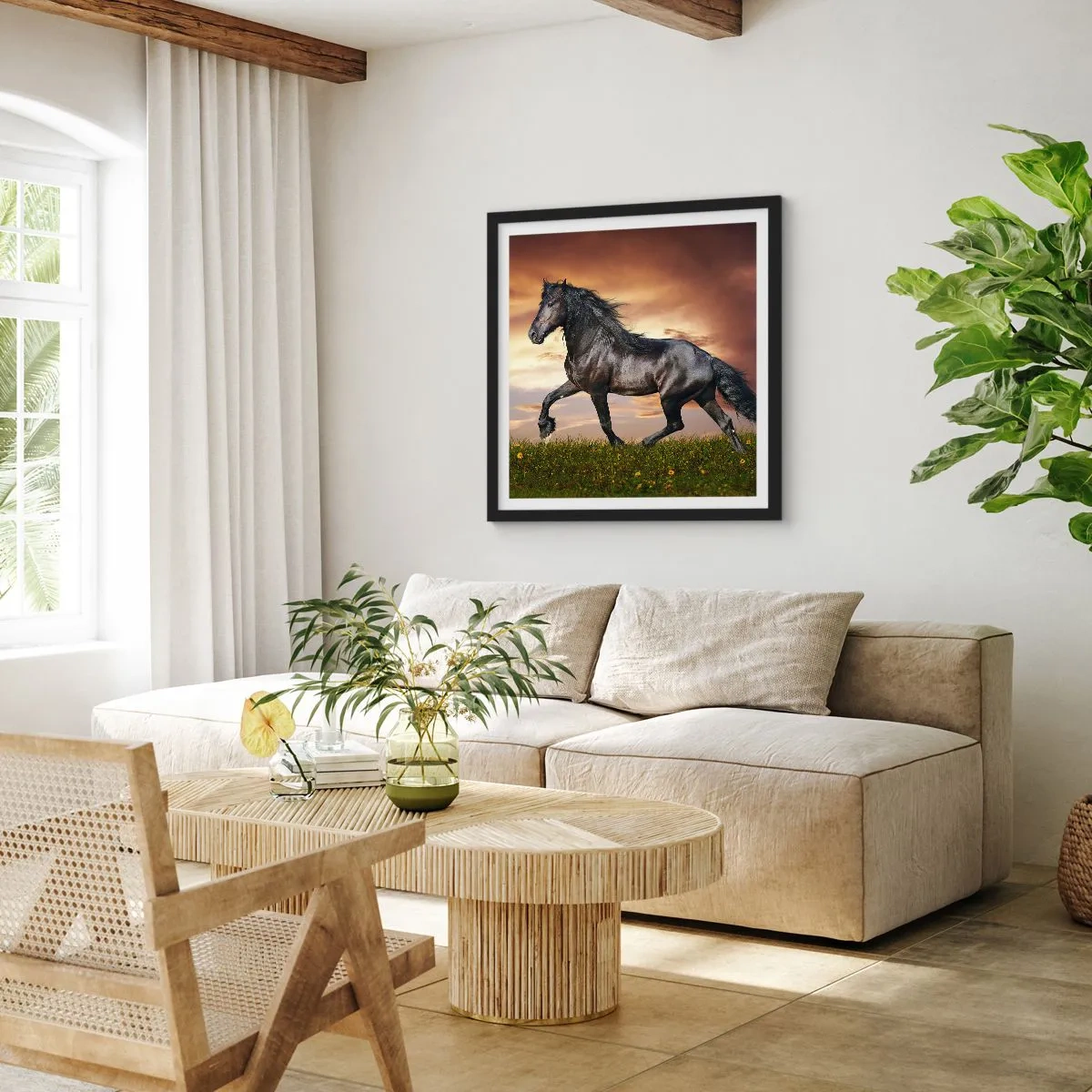 Plakat i sort ramme - Sort prins - 30x30 cm