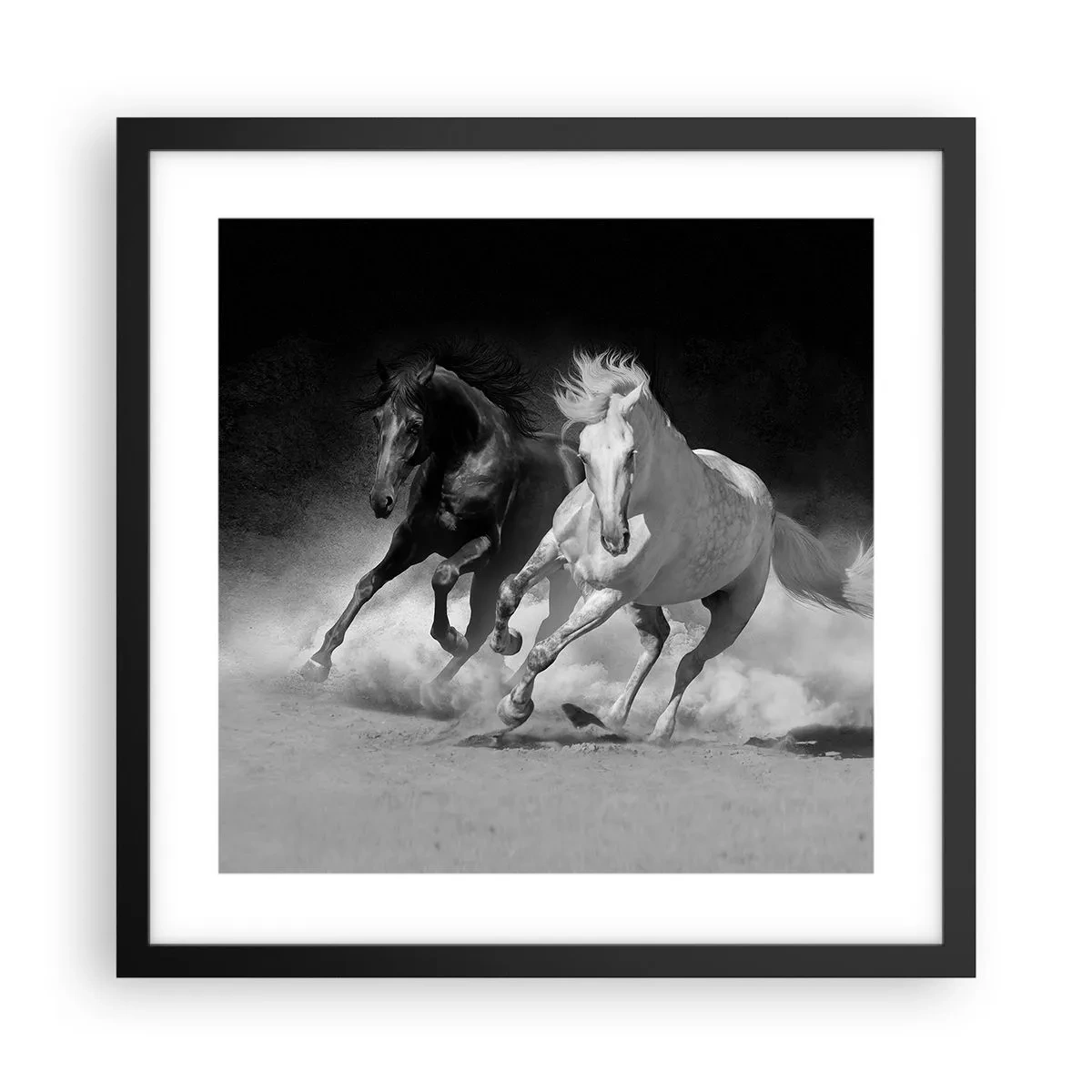 Plakat i sort ramme - Frihedens galop - 40x40 cm