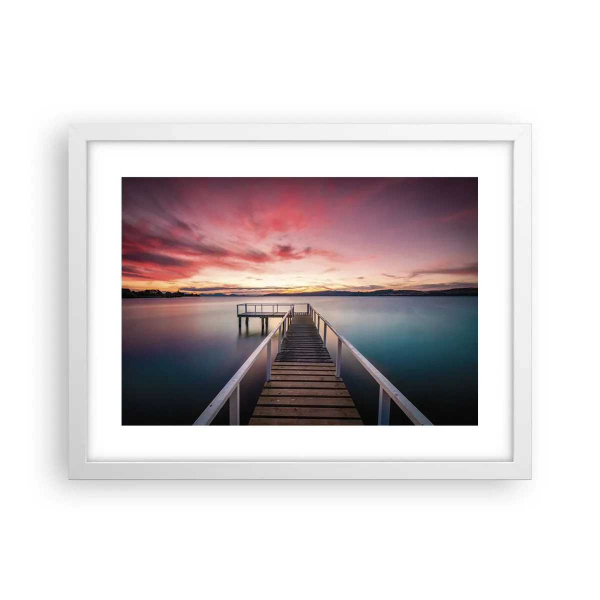 Plakat i hvid ramme - Aftenens blide flamme - 40x30 cm