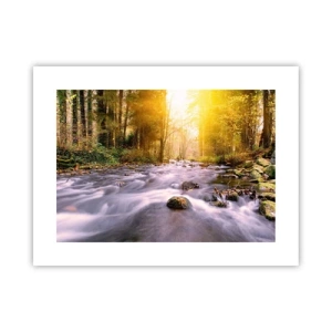 Plakat - Malachit i sølv- og guldfatning - 40x30 cm