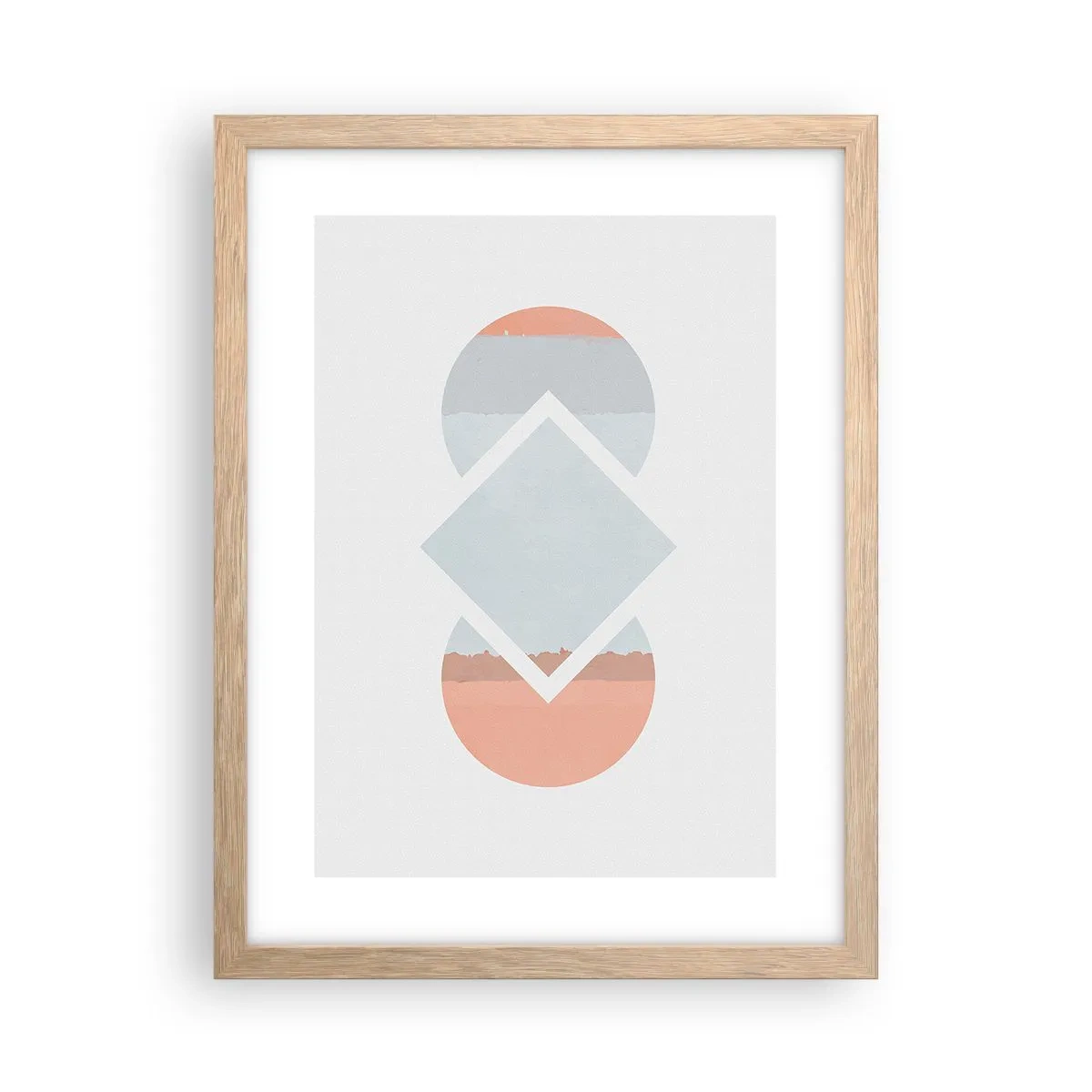 Plakat i ramme af lyst egetræ - Situationen er klar - 30x40 cm