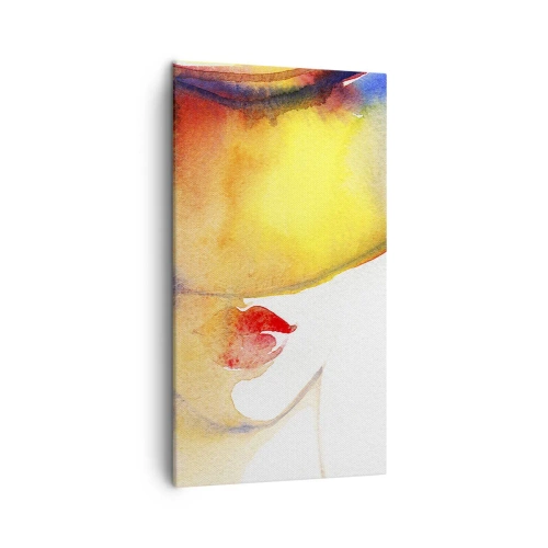 Lærredstryk - Billede på lærred - Portræt af en dame    - 45x80 cm