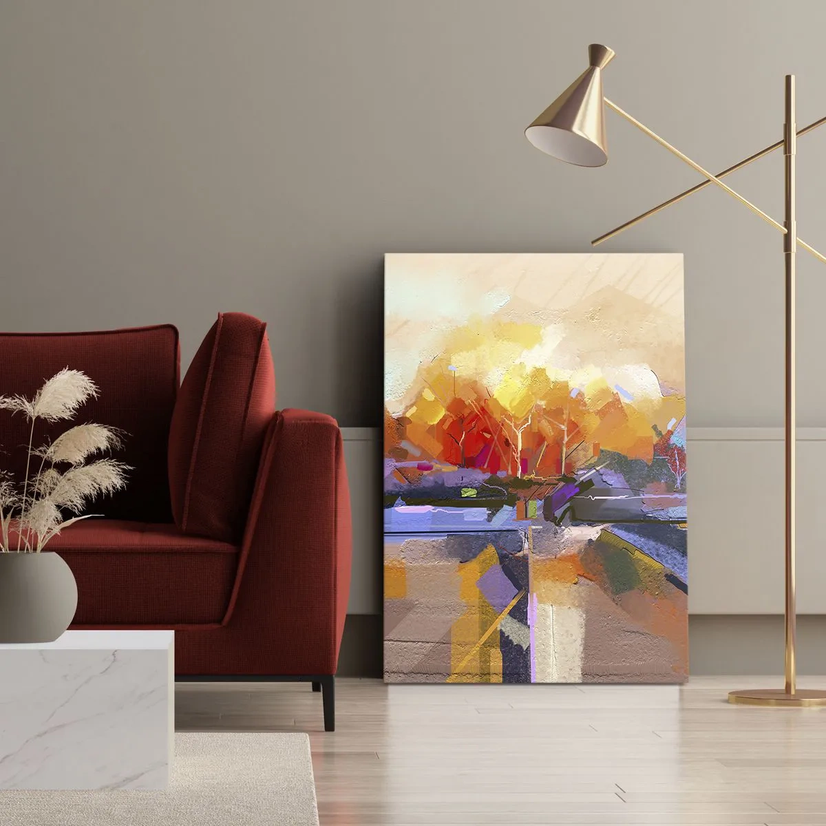 Lærredstryk - Billede på lærred - Det er blevet efterår - 50x70 cm