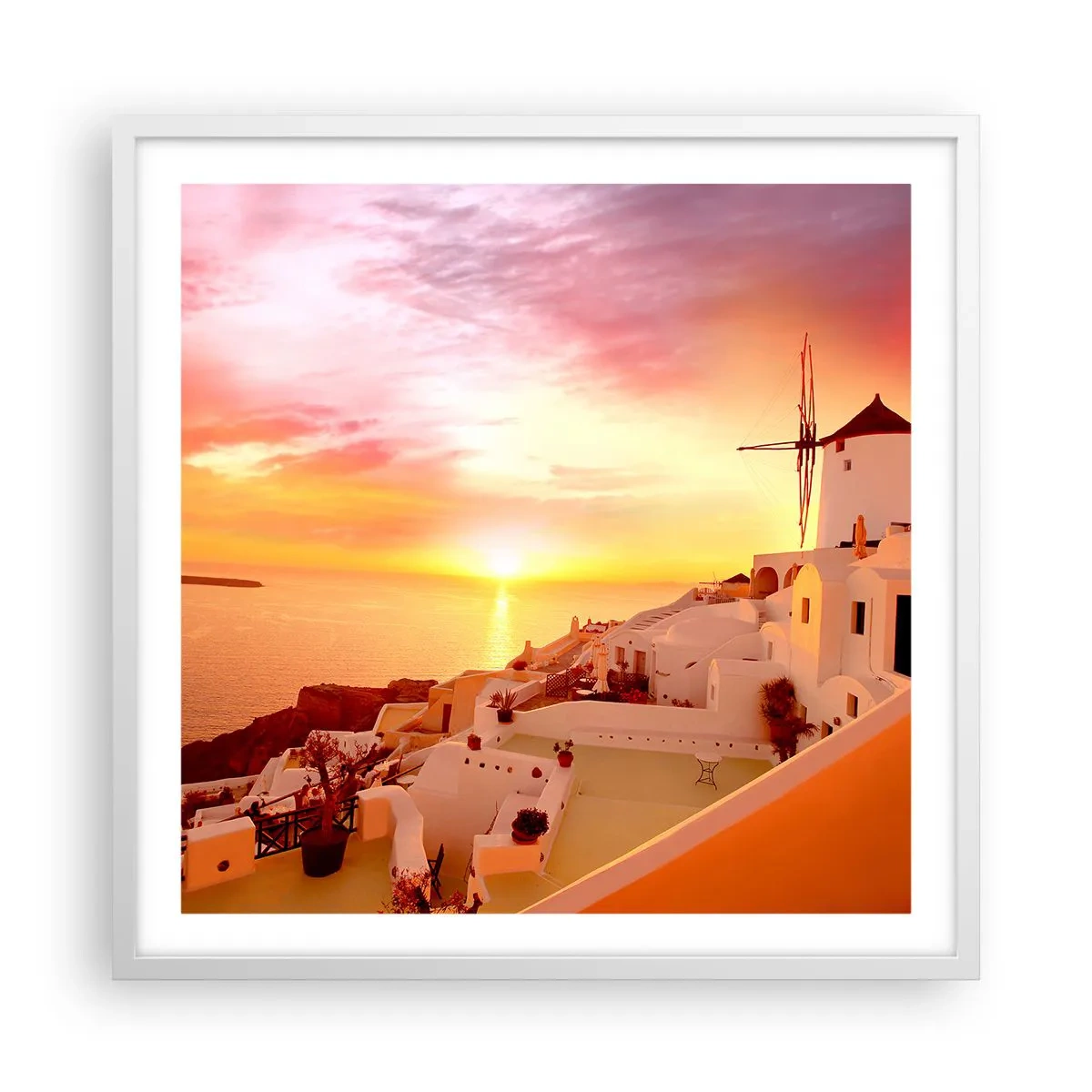 Plakat i hvid ramme - Opløses i hvidt og guld - 60x60 cm