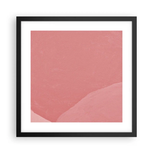Plakat i sort ramme - Organisk komposition i pink - 40x40 cm