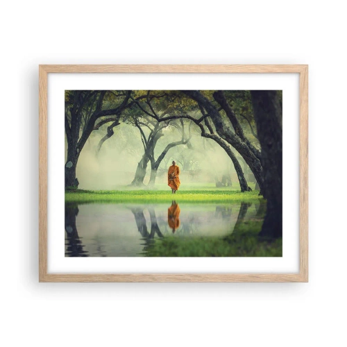 Plakat i ramme af lyst egetræ - På vej mod oplysning - 50x40 cm