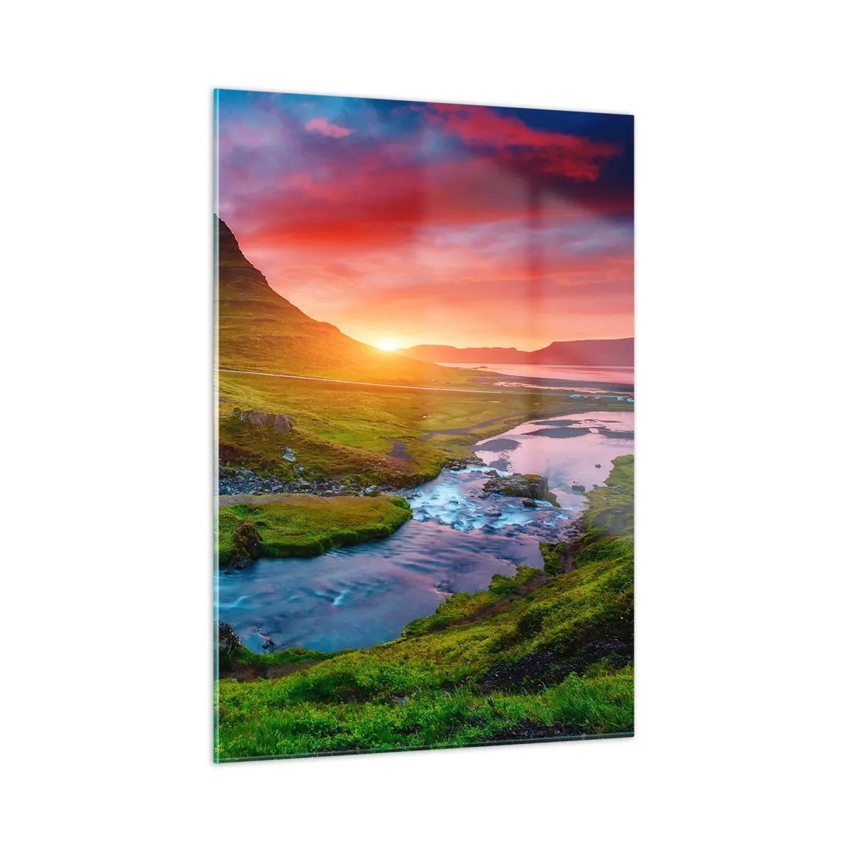 Billede på glas - Island - ild og vand - 50x70 cm