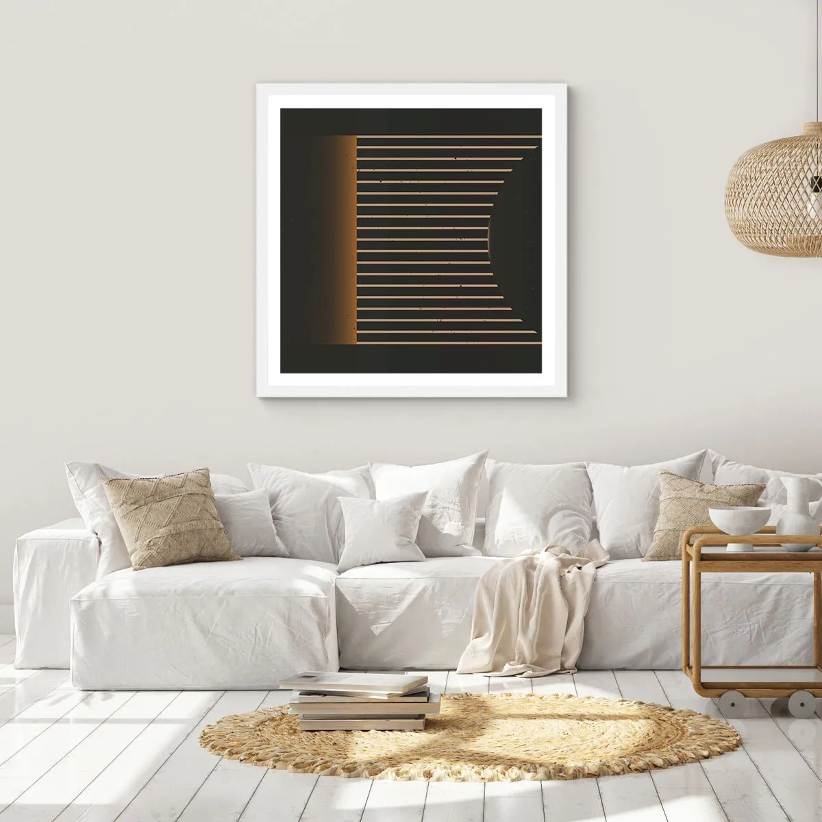 Plakat i hvid ramme - Udforsk mørket - 30x30 cm