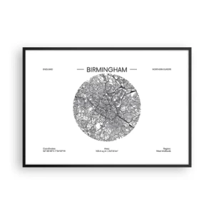 Plakat i sort ramme - Birminghams anatomi - 100x70 cm