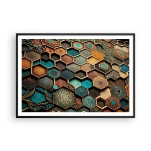 Plakat i sort ramme - Arabiske ornamenter - en variation - 100x70 cm