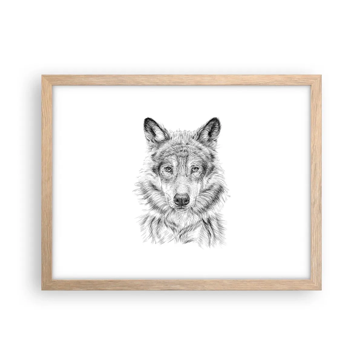 Plakat i ramme af lyst egetræ - En født leder - 40x30 cm