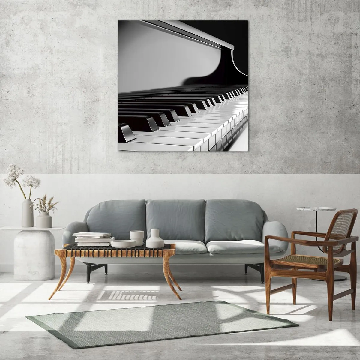 Billede på glas - Harmoni af former og farver - 70x70 cm