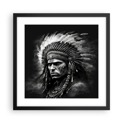 Plakat i sort ramme - Leder og kriger - 40x40 cm