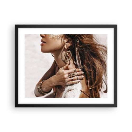 Plakat i sort ramme - Dronning af den vilde strand - 50x40 cm