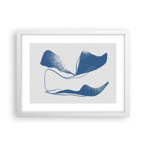 Plakat i hvid ramme - Bevinget abstraktion - 40x30 cm