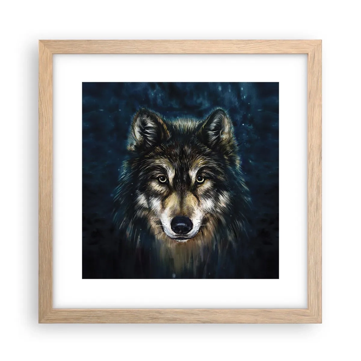 Plakat i ramme af lyst egetræ - Alfa? Og omega - 30x30 cm
