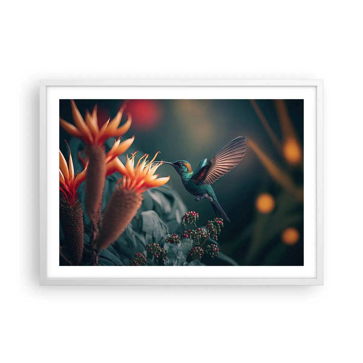 Plakat i hvid ramme - Et virkelig farverigt liv - 70x50 cm