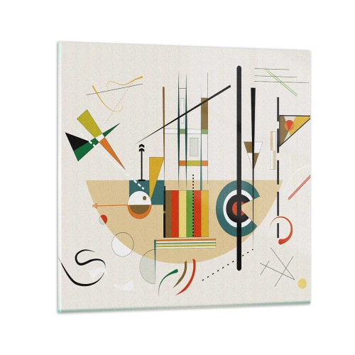 Billede på glas - Og verden griner - 70x70 cm