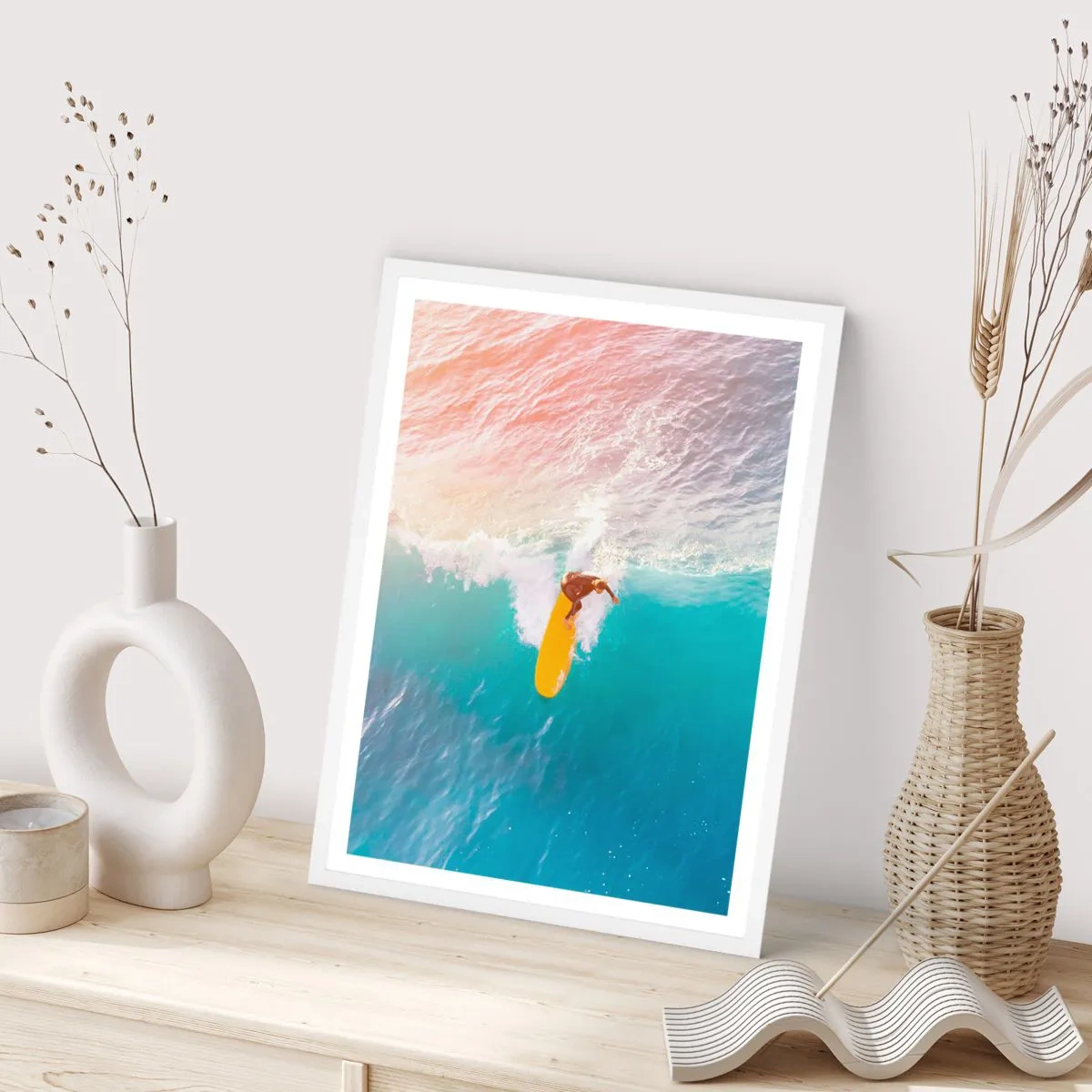 Plakat i hvid ramme - Ocean rytter - 50x70 cm