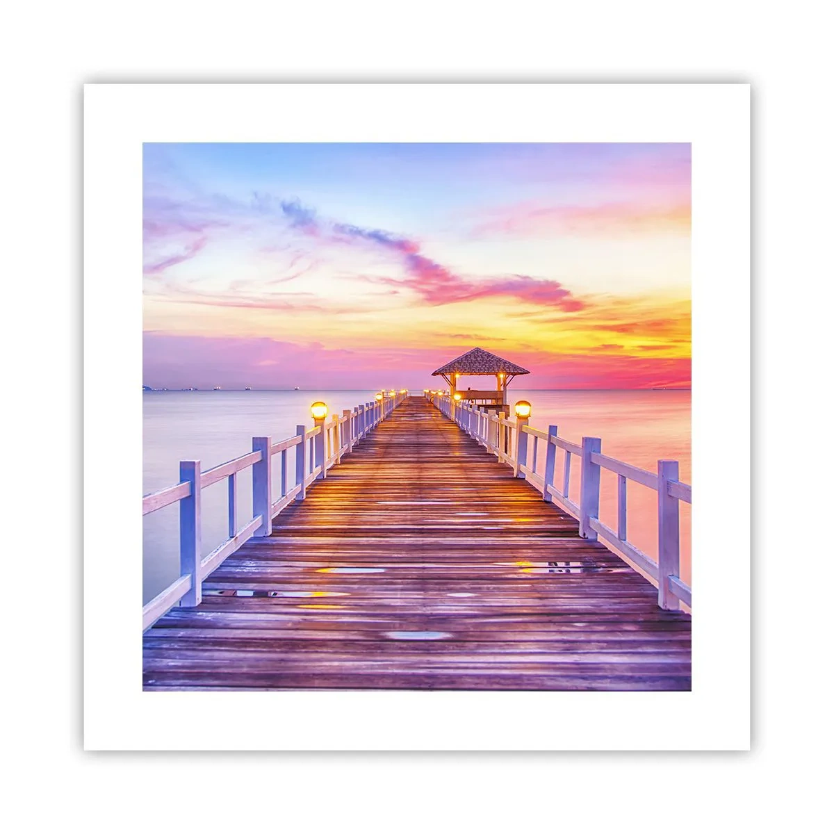 Plakat - Lilagylden stilhed om aftenen - 40x40 cm