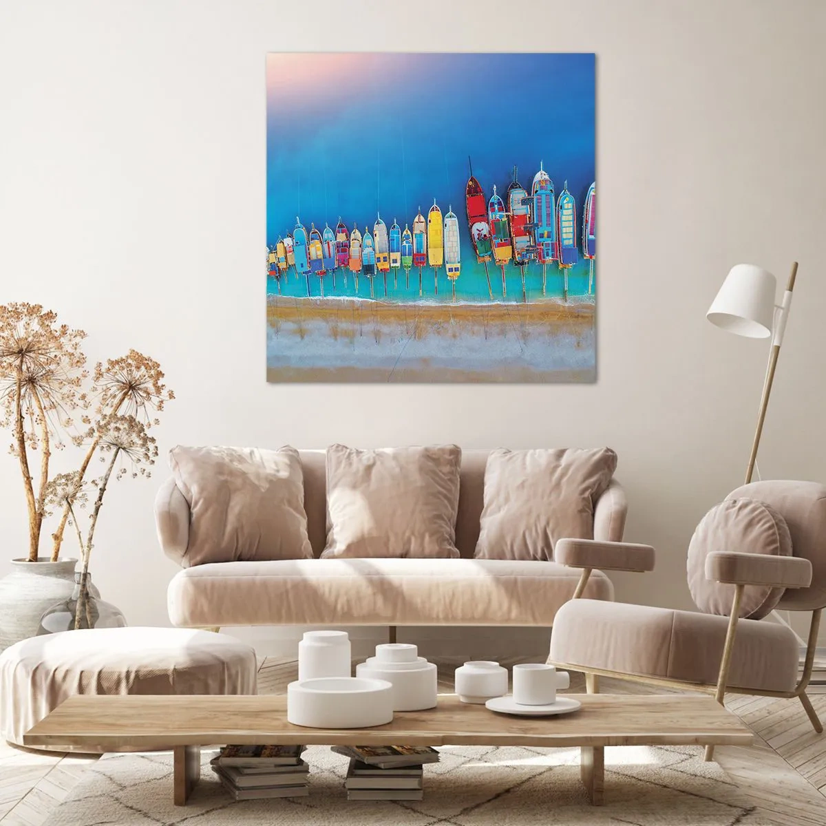 Lærredstryk - Billede på lærred - Fra et fugleperspektiv - 70x70 cm