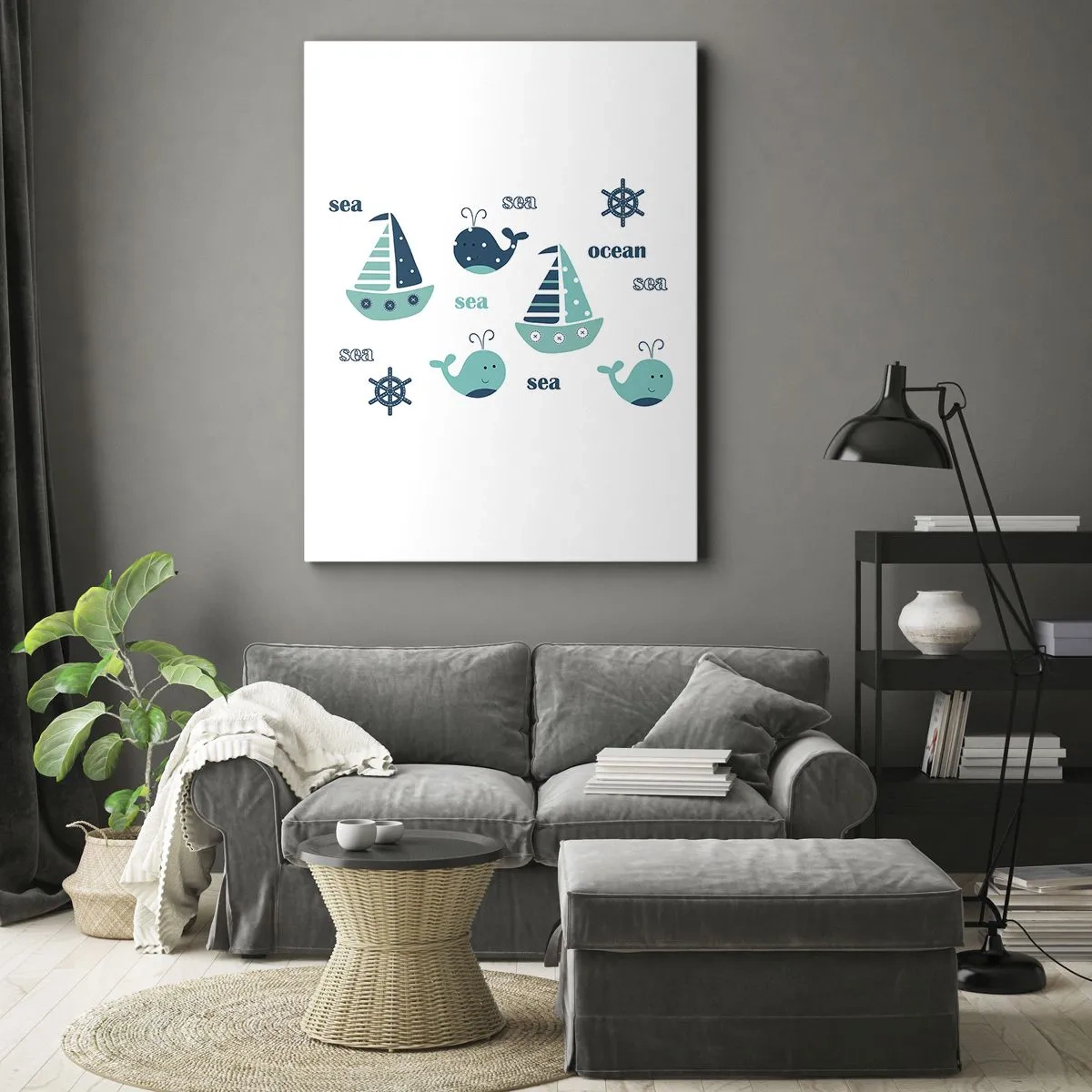Lærredstryk - Billede på lærred - På tværs af have og oceaner - 55x100 cm