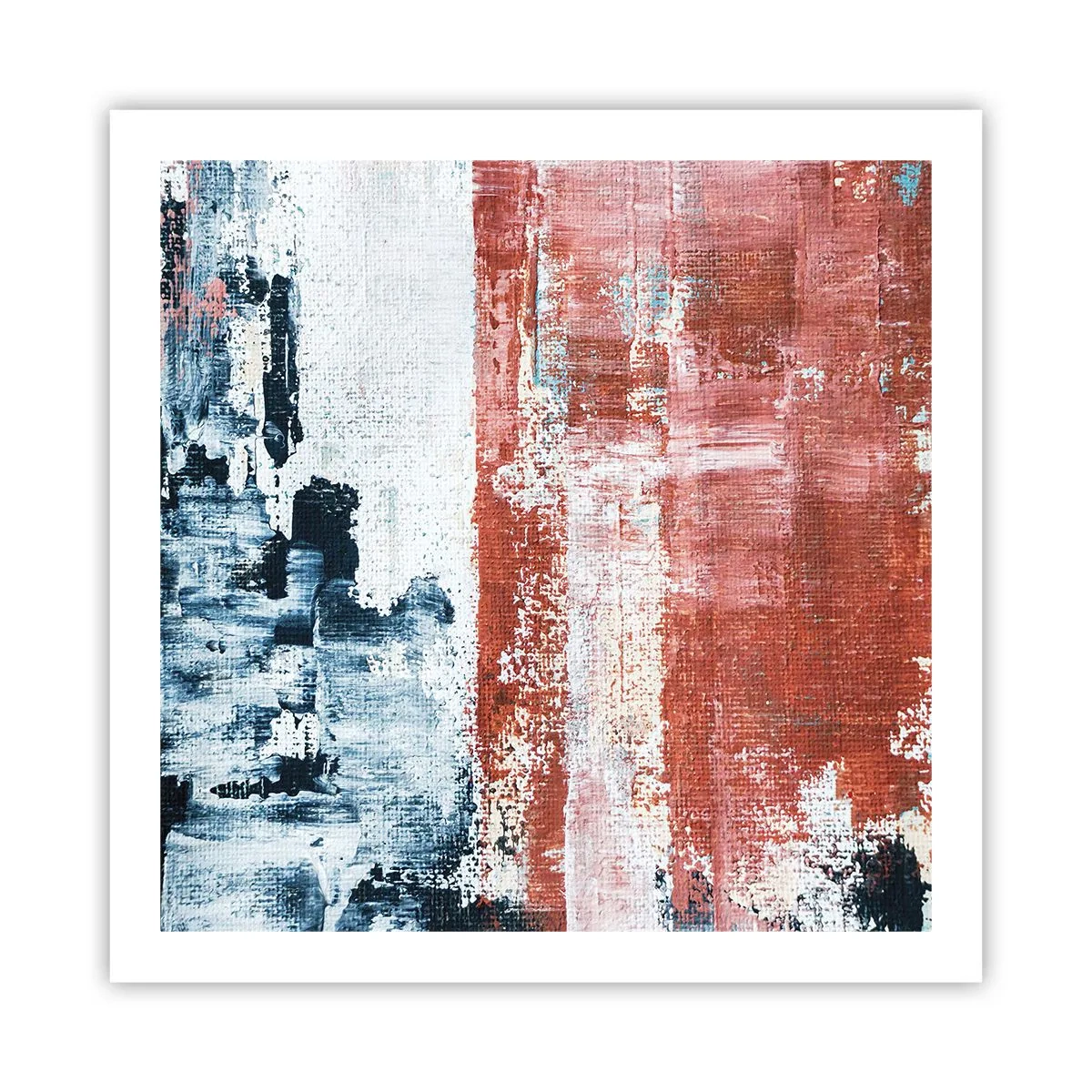 Plakat - Abstrakt halvt og halvt - 60x60 cm