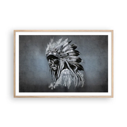 Plakat i ramme af lyst egetræ - Tilbage til rødderne - 91x61 cm