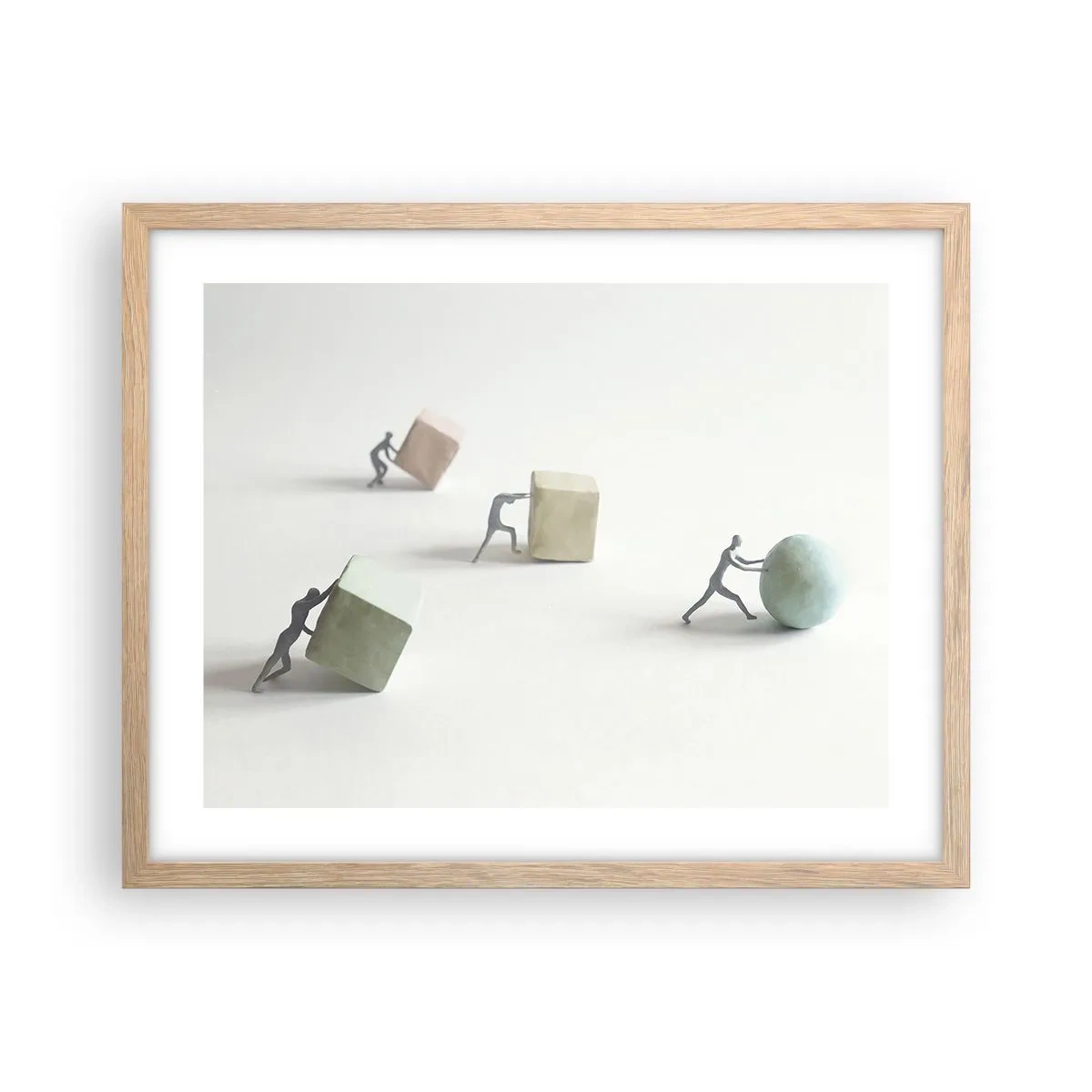 Plakat i ramme af lyst egetræ - Selve livet - 50x40 cm