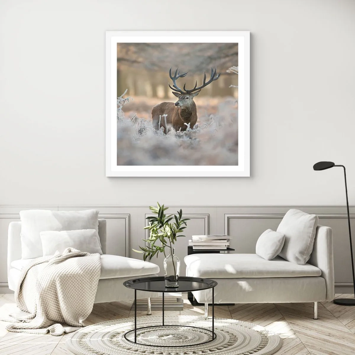 Plakat i hvid ramme - En frisk morgen - 60x60 cm