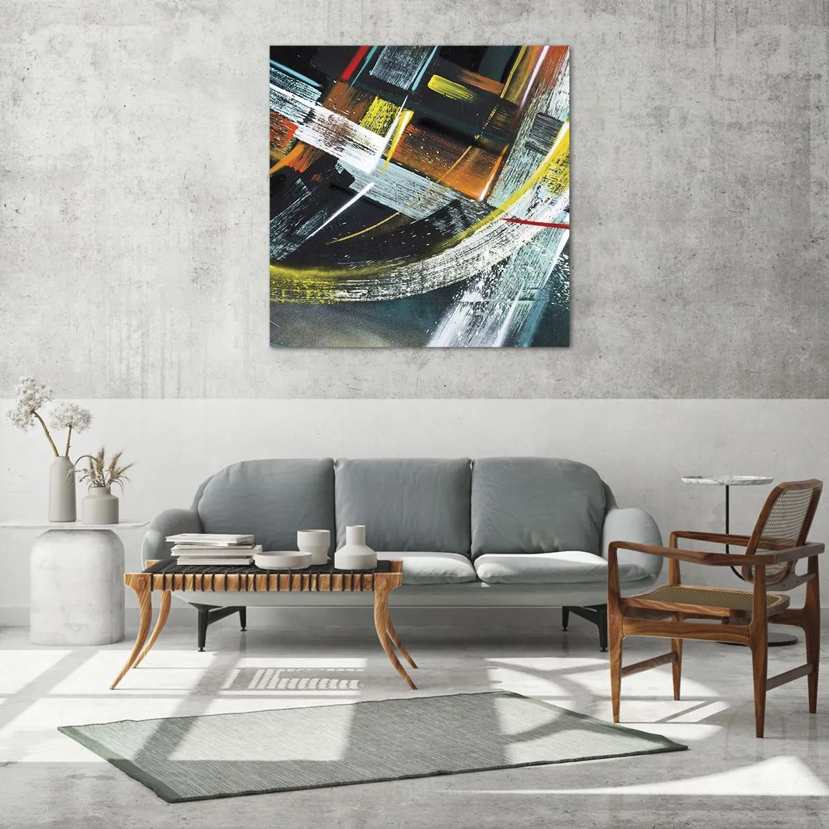 Billede på glas - Bevægelsesenergi - 30x30 cm