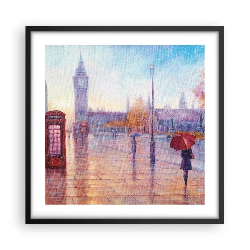 Plakat i sort ramme - En efterårsdag i London - 50x50 cm