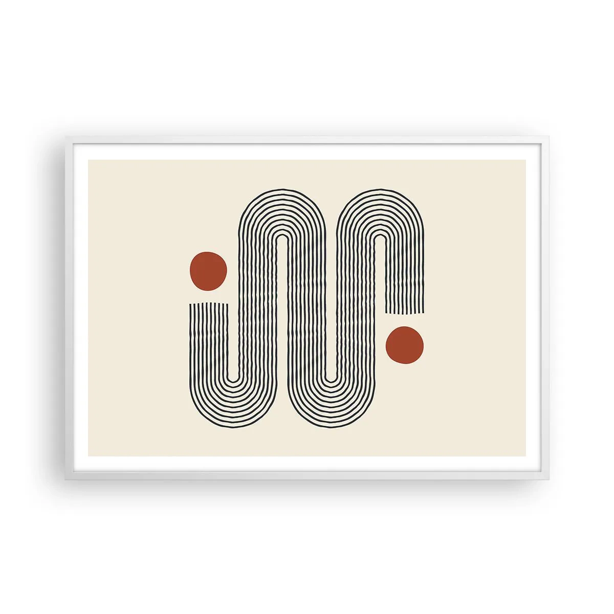 Plakat i hvid ramme - Fra start til slut - 100x70 cm