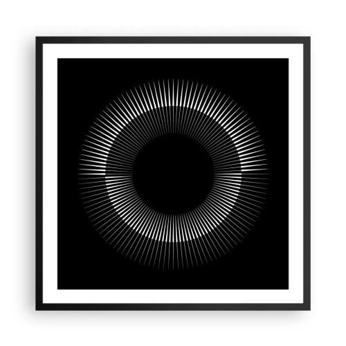 Plakat i sort ramme - Sort sol - 60x60 cm