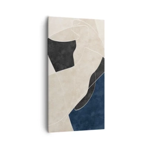 Lærredstryk - Billede på lærred - Abstrakt komposition - kontrast af farver - 55x100 cm