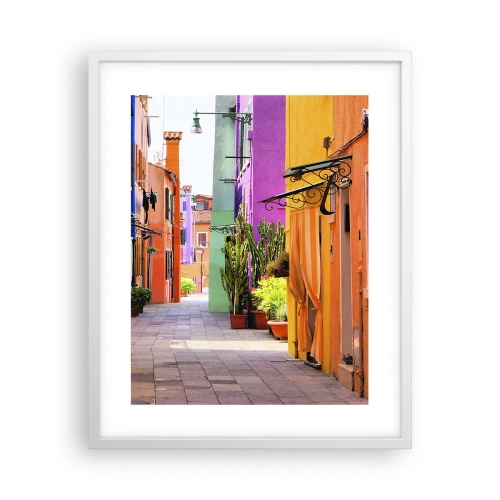 Plakat i hvid ramme - Regnbue gyde - 40x50 cm