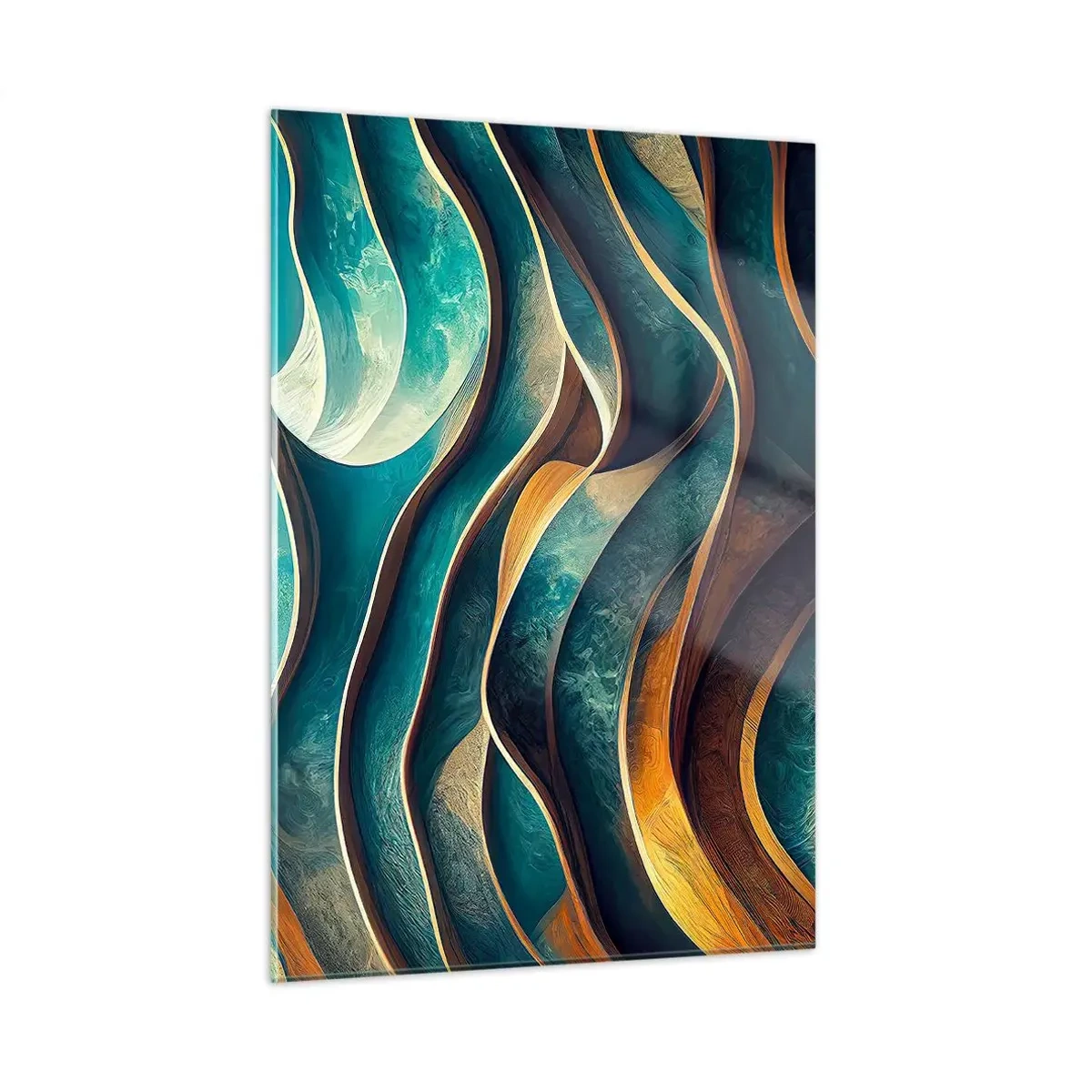 Billede på glas - Slyngninger af blåt - 50x70 cm