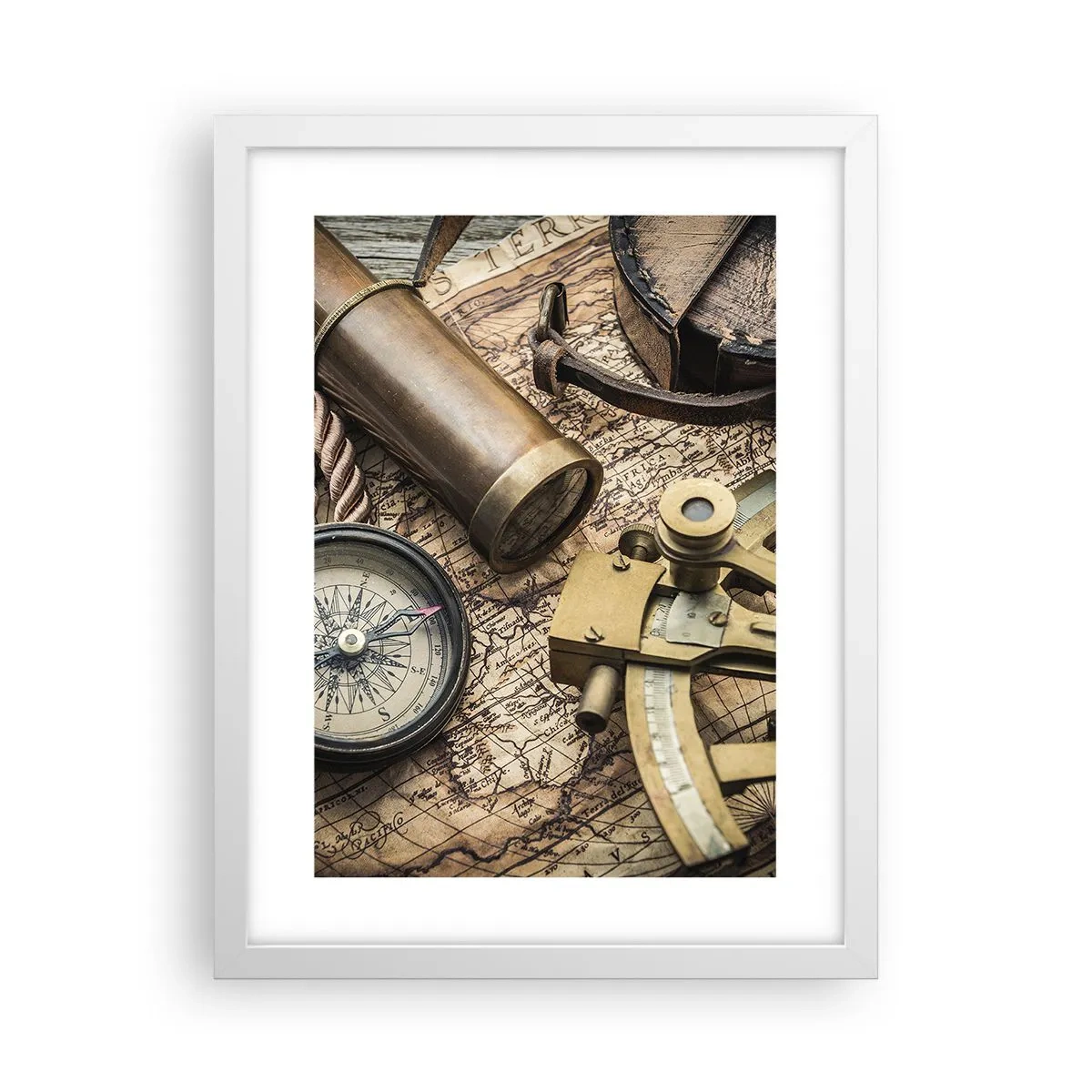 Plakat i hvid ramme - Fastlægge kursen - 30x40 cm