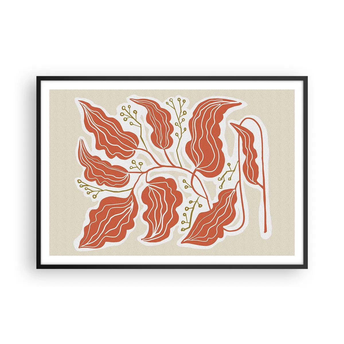 Plakat i sort ramme - Folk og koral - 100x70 cm