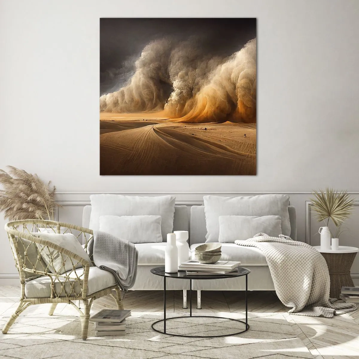 Billede på glas - Ørkenens vrede - 70x70 cm