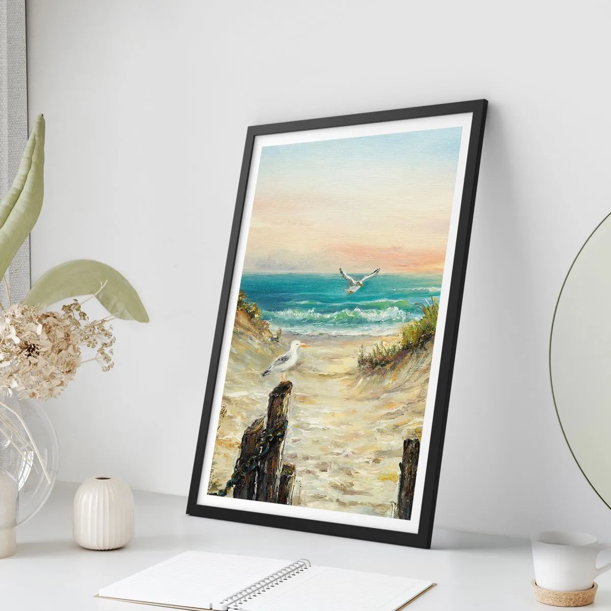 Plakat i sort ramme - Vindstille tilbagetog - 70x100 cm