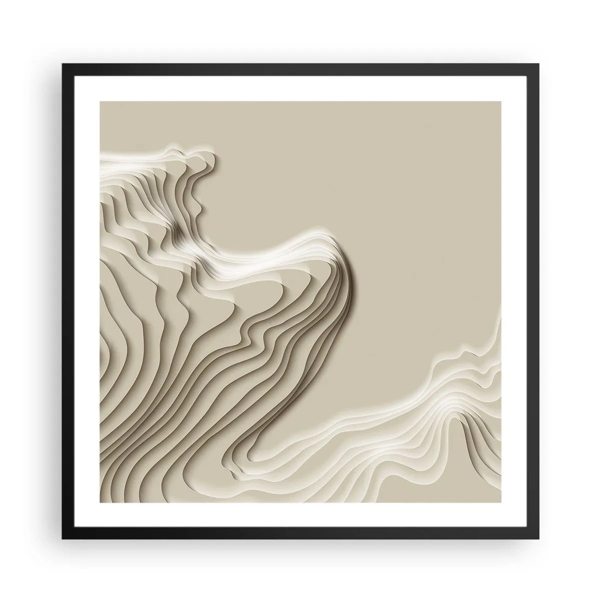 Plakat i sort ramme - Kunstens topografi - 60x60 cm
