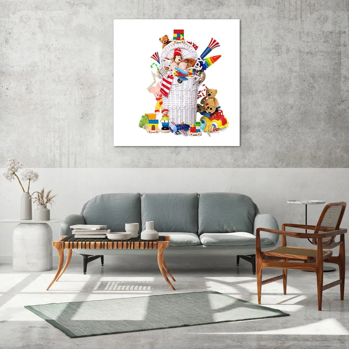 Billede på glas - Småbørns skatte - 40x40 cm