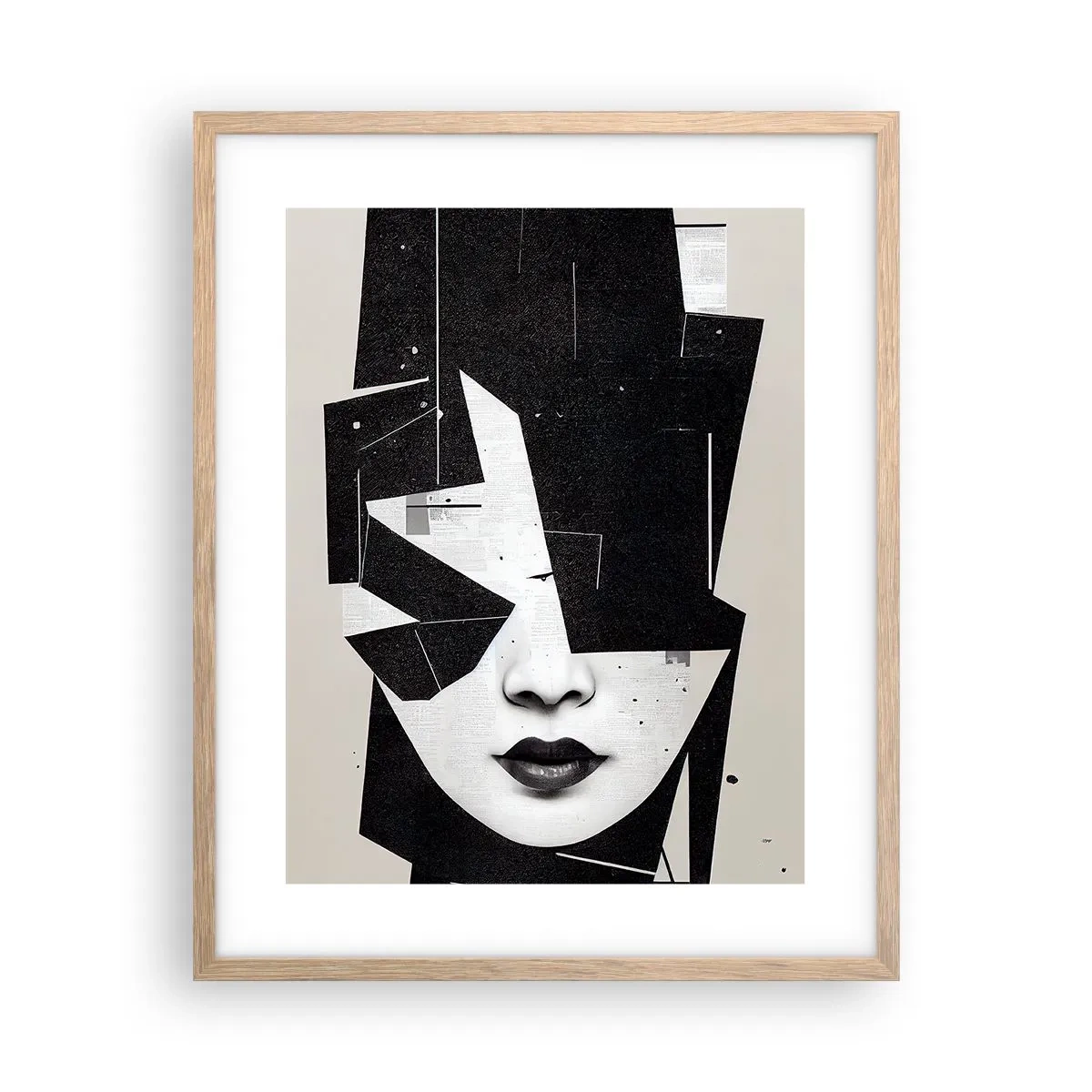 Plakat i ramme af lyst egetræ - Dybt skjult - 40x50 cm