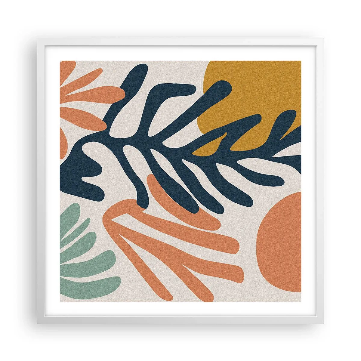 Plakat i hvid ramme - Koralhav - 60x60 cm