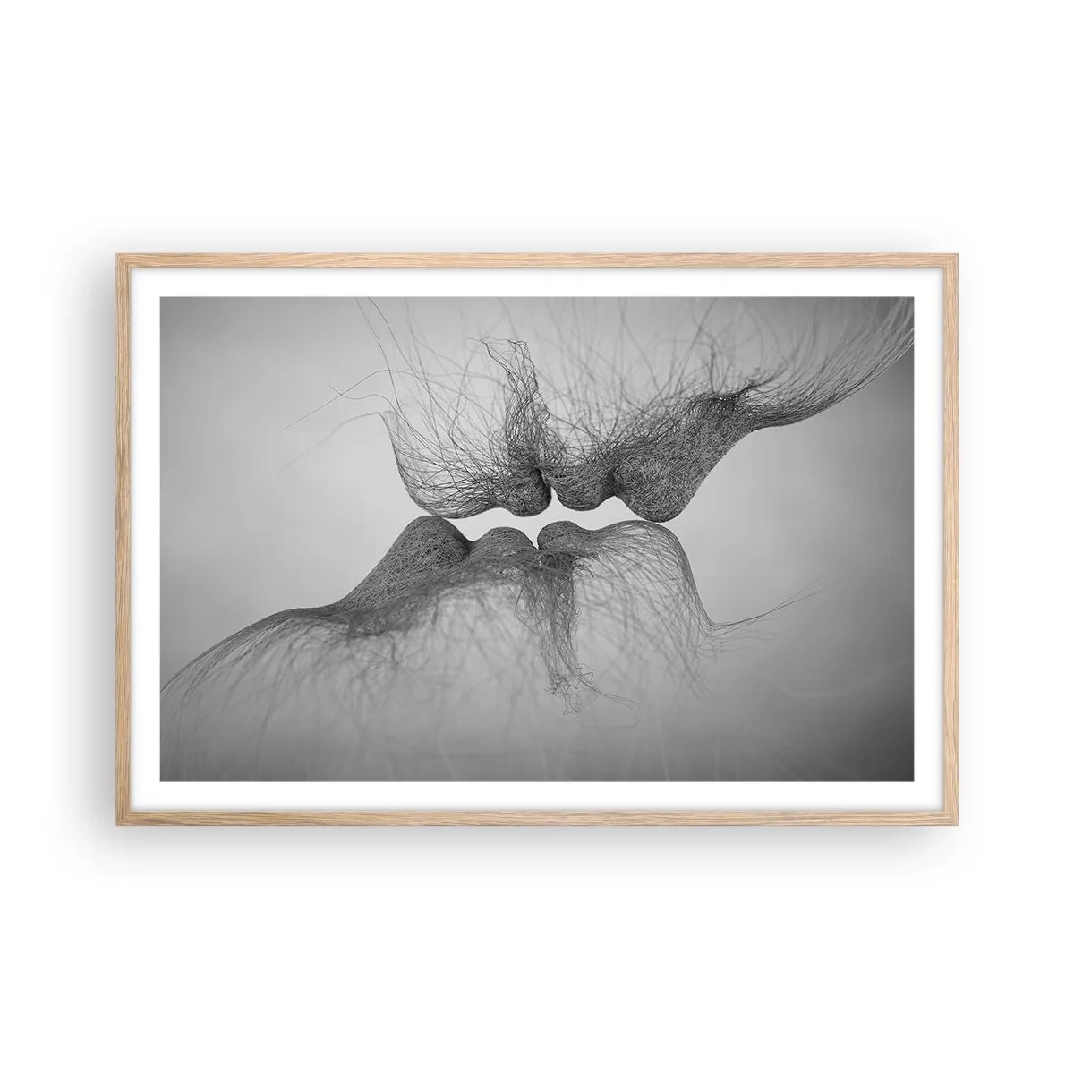 Plakat i ramme af lyst egetræ - Vindens kys - 91x61 cm