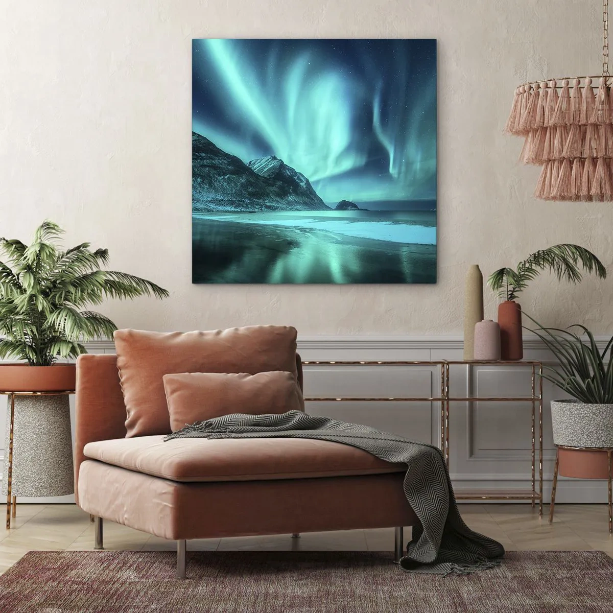 Lærredstryk - Billede på lærred - Nordens vidundere - 70x70 cm