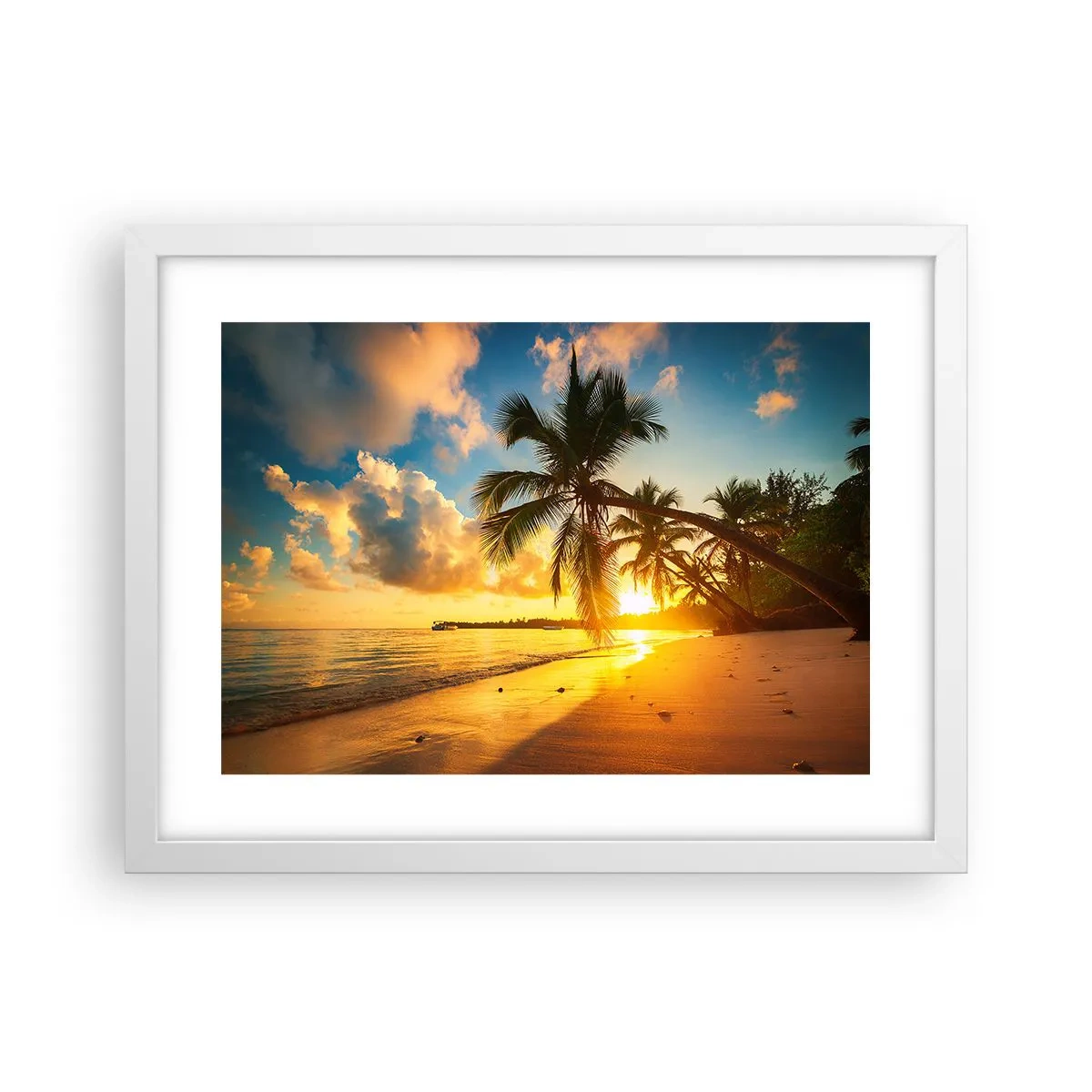 Plakat i hvid ramme - Caribisk drøm - 40x30 cm